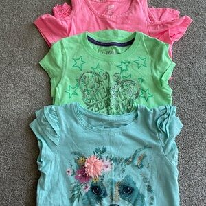 Girls' Colorful Graphic T-Shirts Set